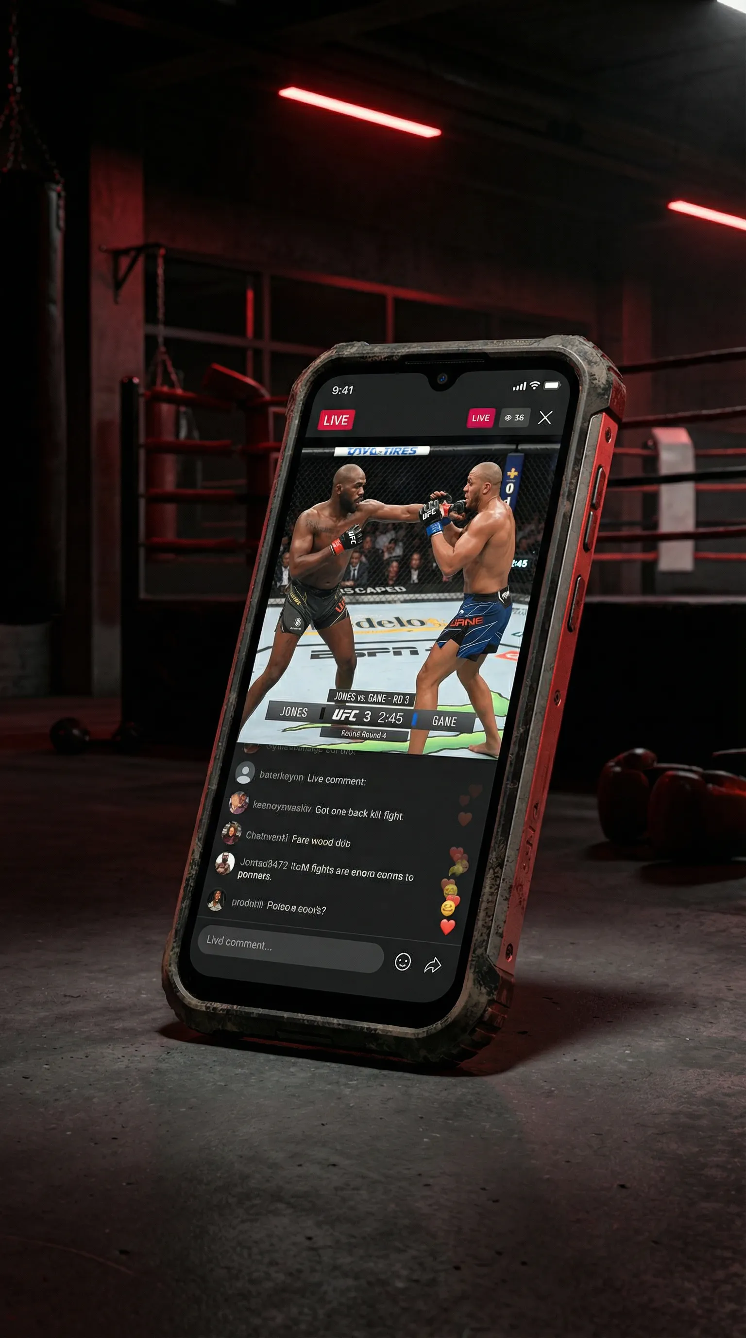 英亚体育网站 移动端APP格斗直播界面